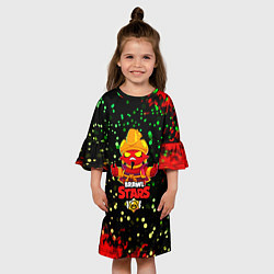 Платье клеш для девочки BRAWL STARS EVIL GENE горящий огонь, цвет: 3D-принт — фото 2
