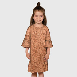 Платье клеш для девочки Жирафы на фоне пятен, цвет: 3D-принт — фото 2