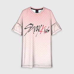 Платье клеш для девочки Stray kids лого, K-pop ромбики, цвет: 3D-принт