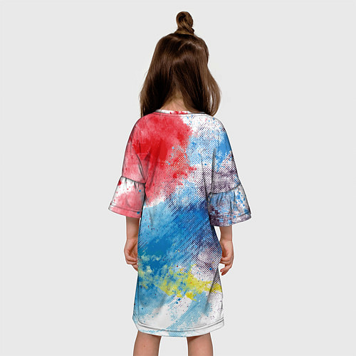Детское платье Красочный лев на цветном облаке / 3D-принт – фото 4