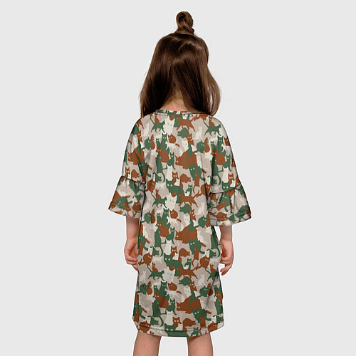 Детское платье Котики камуфляж / 3D-принт – фото 4
