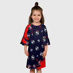 Платье клеш для девочки DAYZ - Брызги Паттерн, цвет: 3D-принт — фото 2