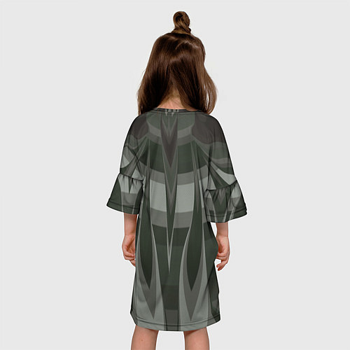 Детское платье Орхидея в зеленом Абстракция 541-2-p3-4 Дополнение / 3D-принт – фото 4