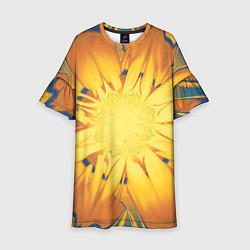 Платье клеш для девочки Солнечный цветок Абстракция 535-332-32, цвет: 3D-принт