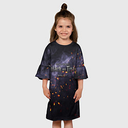 Платье клеш для девочки АТАКА ТИТАНОВ Attack on Titan 2022, цвет: 3D-принт — фото 2