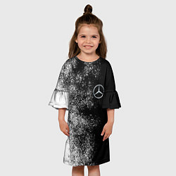 Платье клеш для девочки Чёрно-белый Мерседес, цвет: 3D-принт — фото 2