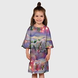 Платье клеш для девочки Милое рождество, цвет: 3D-принт — фото 2