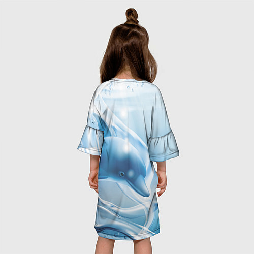 Детское платье Дельфин в лазурном океане / 3D-принт – фото 4