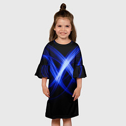 Платье клеш для девочки Синяя бесконечность энергии, цвет: 3D-принт — фото 2