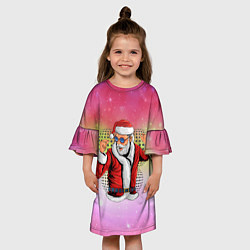 Платье клеш для девочки Disco Santa 2022, цвет: 3D-принт — фото 2