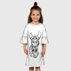 Платье клеш для девочки Грозный викинг, цвет: 3D-принт — фото 2