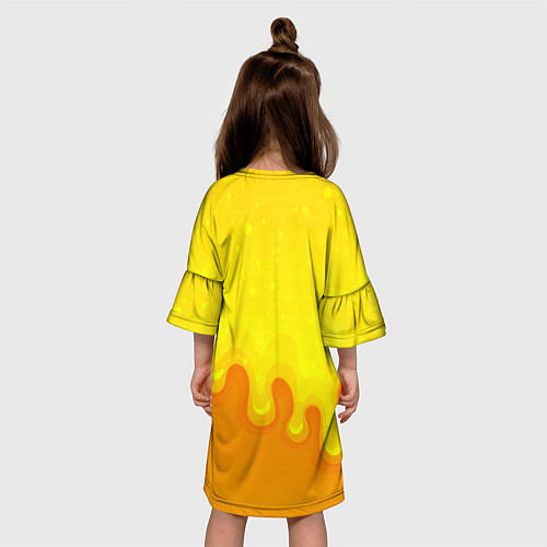 Детское платье FANG BRAWL STARS ЖЕЛТАЯ КЛЯКСА / 3D-принт – фото 4
