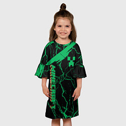 Платье клеш для девочки Minecraft нуб, цвет: 3D-принт — фото 2