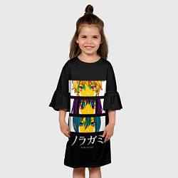 Платье клеш для девочки Юкине, Ики и Ято - Noragami, цвет: 3D-принт — фото 2
