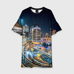 Платье клеш для девочки Дубай Марина, цвет: 3D-принт