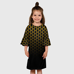 Платье клеш для девочки Неоновая кольчуга Gold neon, цвет: 3D-принт — фото 2