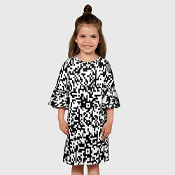 Платье клеш для девочки Стиль QR код, цвет: 3D-принт — фото 2