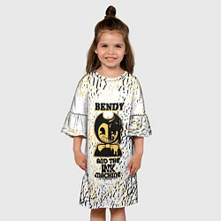 Платье клеш для девочки Бенди и чернильная машина, цвет: 3D-принт — фото 2