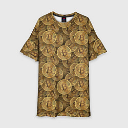 Платье клеш для девочки Bitcoins, цвет: 3D-принт