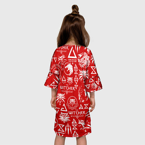 Детское платье THE WITCHER LOGOBOMBING ЛОГОТИПЫ ВЕДЬМАКА / 3D-принт – фото 4