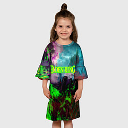 Платье клеш для девочки Логово Некроманта, цвет: 3D-принт — фото 2