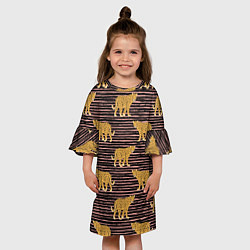 Платье клеш для девочки Леопарды паттерн, цвет: 3D-принт — фото 2