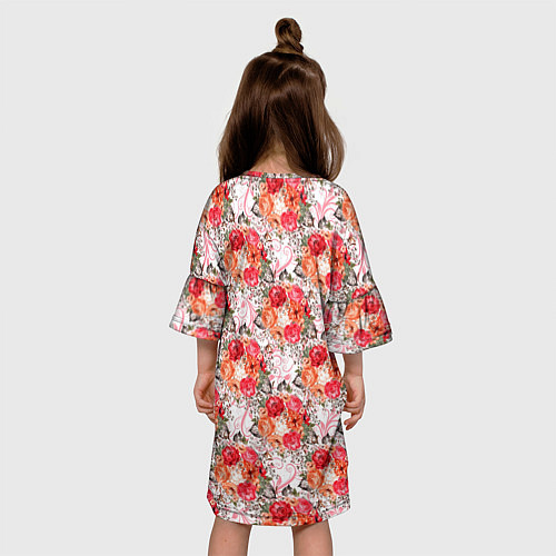 Детское платье Цветы - розы паттерн / 3D-принт – фото 4