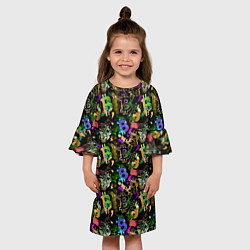 Платье клеш для девочки Bitcoin Биткоины, цвет: 3D-принт — фото 2