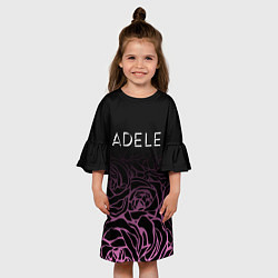 Платье клеш для девочки Adele Розы, цвет: 3D-принт — фото 2