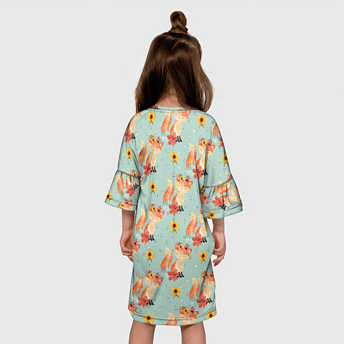 Детское платье Лисички паттерн / 3D-принт – фото 4