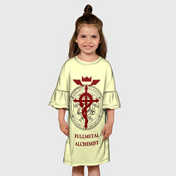 Платье клеш для девочки Стальной алхимик - Фламель, цвет: 3D-принт — фото 2