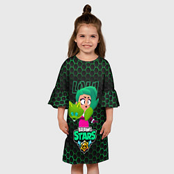 Платье клеш для девочки Лола Lola BRAWL STARS соты, цвет: 3D-принт — фото 2