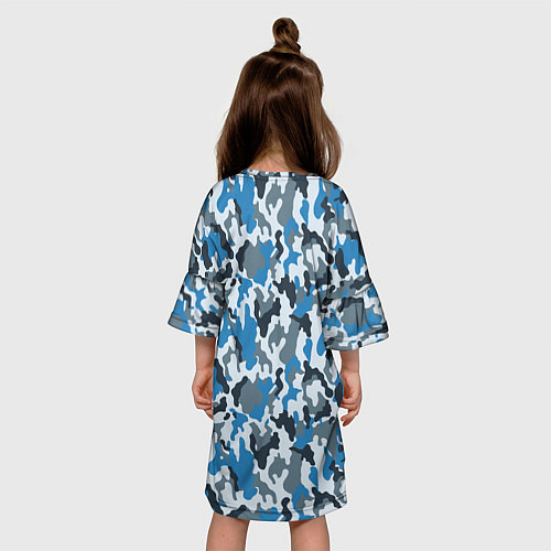 Детское платье Светло-Синий Камуфляж / 3D-принт – фото 4