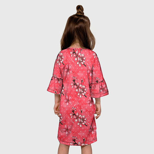 Детское платье Сакура красная / 3D-принт – фото 4