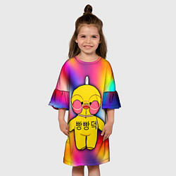 Платье клеш для девочки Лалафанфан Lalafanfan Duck, цвет: 3D-принт — фото 2