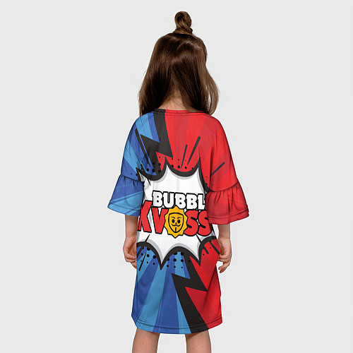 Детское платье Бабл квас супер геройский узор / 3D-принт – фото 4