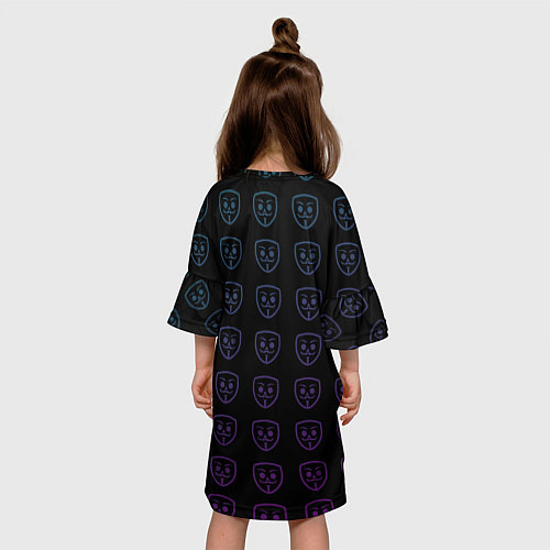 Детское платье Bubble kvass anonymous logo / 3D-принт – фото 4
