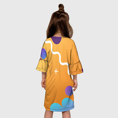 Детское платье Бабл квас Bubble kvass геометрический фон / 3D-принт – фото 4