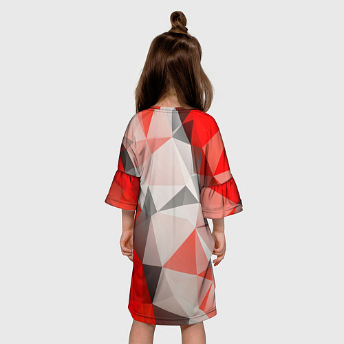 Детское платье Красно-серая геометрия / 3D-принт – фото 4