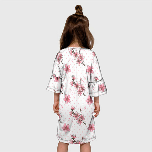 Детское платье Сакура паттерн / 3D-принт – фото 4