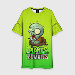 Платье клеш для девочки Plants vs Zombies зомби, цвет: 3D-принт