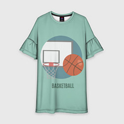 Платье клеш для девочки Basketball Спорт, цвет: 3D-принт