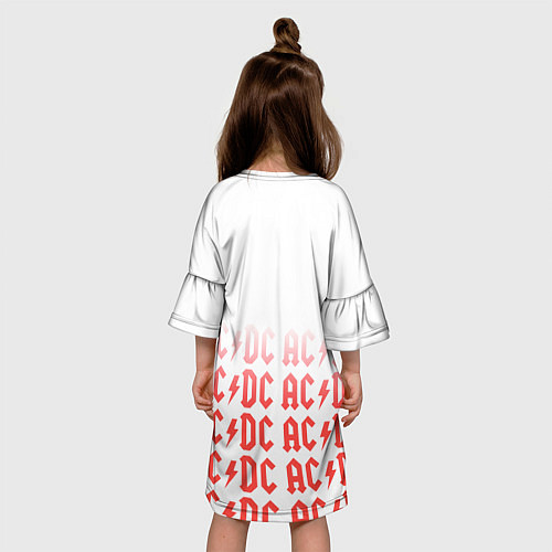 Детское платье Acdc Паттерн / 3D-принт – фото 4