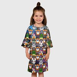 Платье клеш для девочки Фредди, Рокси, Ванни, Чика и Монтгомери, цвет: 3D-принт — фото 2