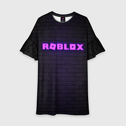 Платье клеш для девочки ROBLOX NEON LOGO ИГРА РОБЛОКС, цвет: 3D-принт