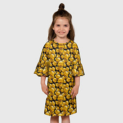 Платье клеш для девочки Золотые Монеты Bitcoin, цвет: 3D-принт — фото 2