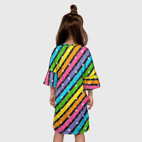 Детское платье Радужные полосы микс / 3D-принт – фото 4