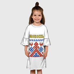 Платье клеш для девочки Мокошь Берегиня, цвет: 3D-принт — фото 2