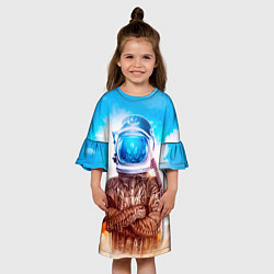 Платье клеш для девочки Lets create our own world, цвет: 3D-принт — фото 2