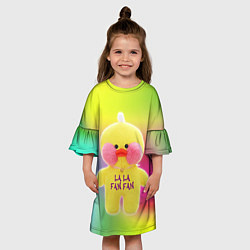 Платье клеш для девочки УТЯ ЛАЛАФАНФАН РАДУЖНАЯ, цвет: 3D-принт — фото 2